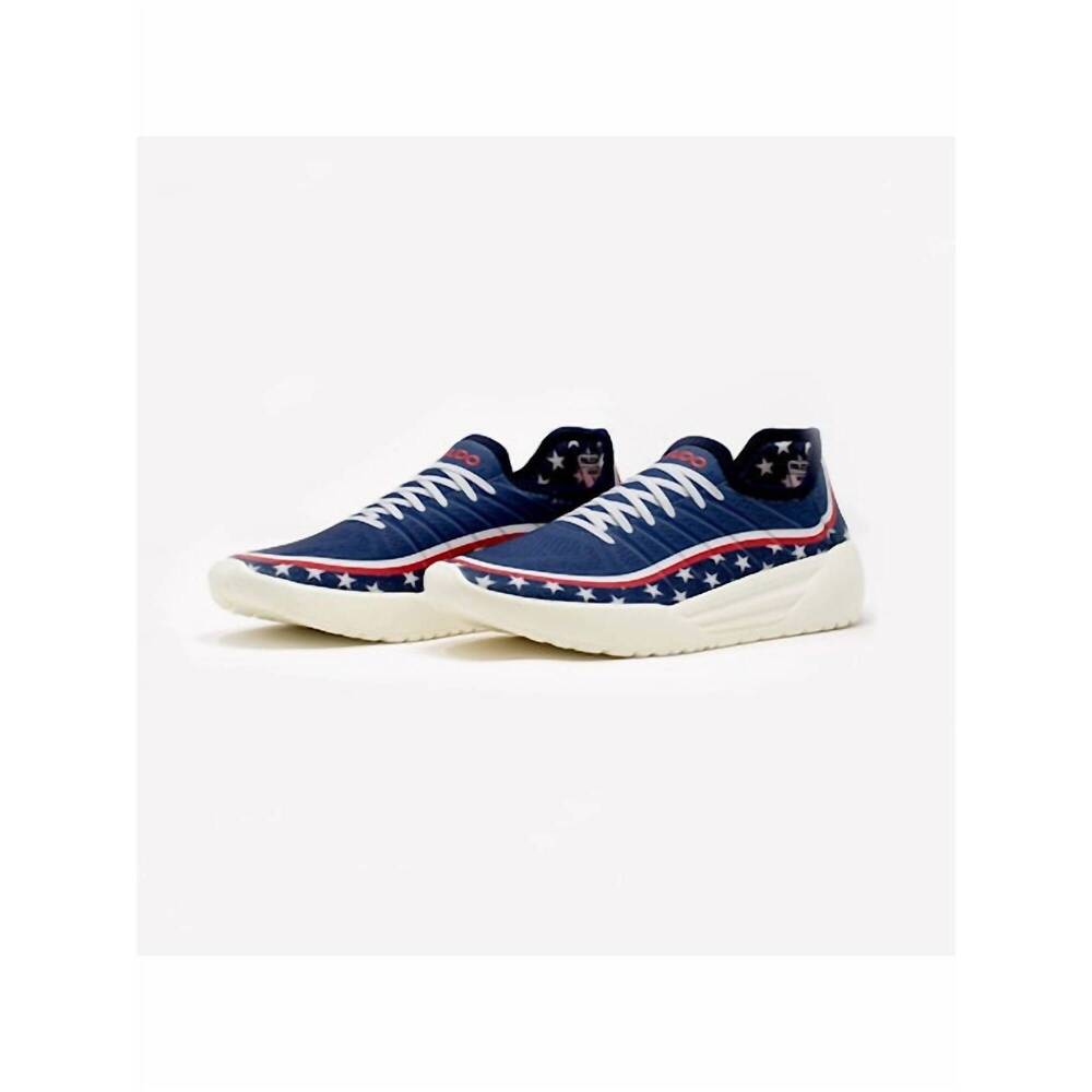 NEW PSUDO women’s racer sneakers in americana